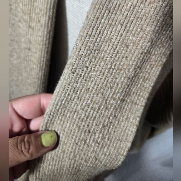 Zara Knit Womens Open Front Ribbed Dolman Sleeve Tan Cardigan Sz S - Picture 8 of 11